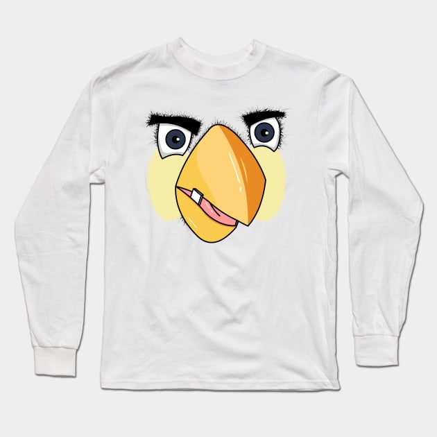 Face bird-white Long Sleeve T-Shirt by Damian